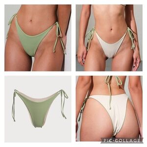 BERLOOK Ribbed Tie Reversible Bikini Sz M